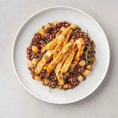 Gulf Spiced Chicken With  Minted Chickpeas & Lentils